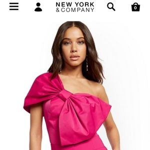 New York & company Asymmetrical Bow Top + small